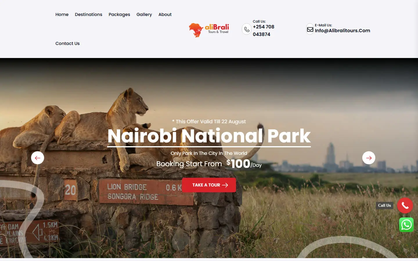 Alibrali Tours website